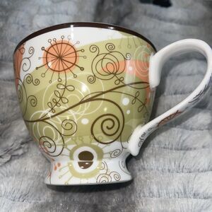 Mary Kay Pedestal Coffee Mug Tea Cup 2011 Abstract Floral 14 oz Oversized Jumbo